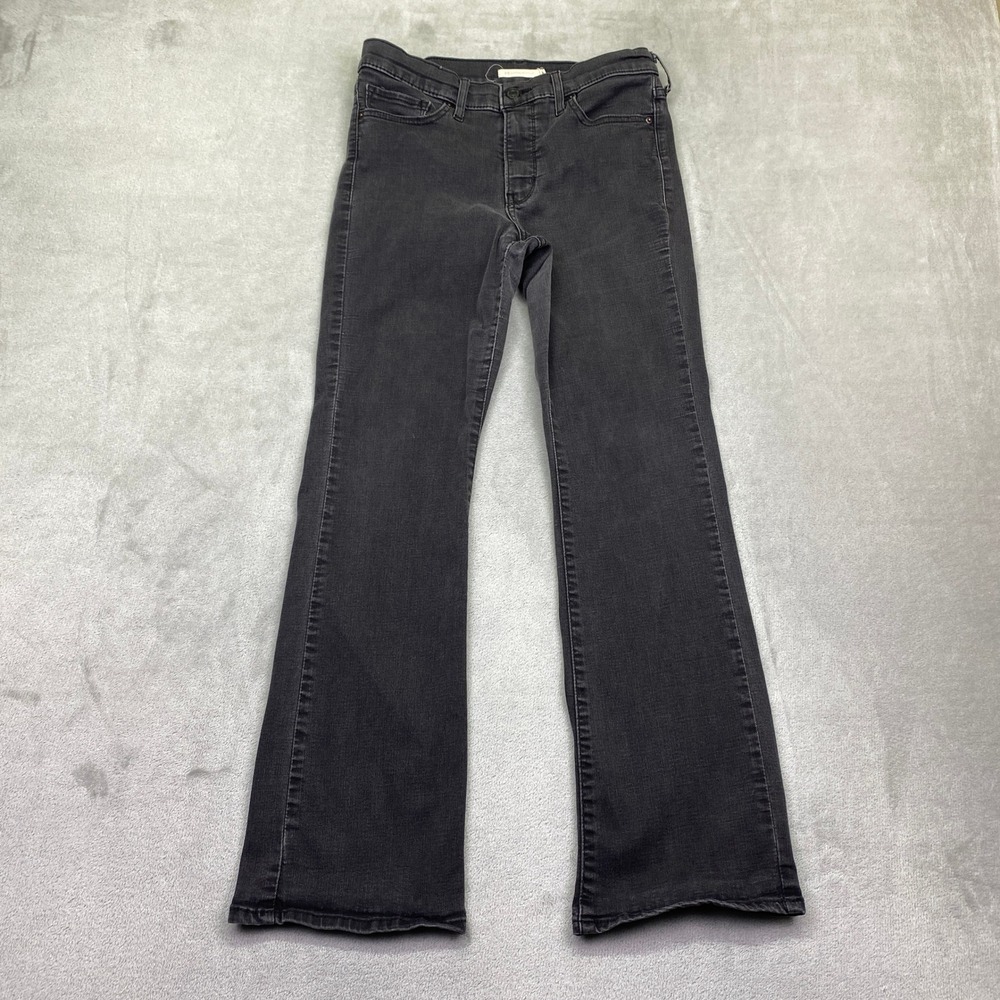 Levis 315 Shaping Bootcut Jeans Womens Sz 30 Washed Black Mid Rise Stretch Denim